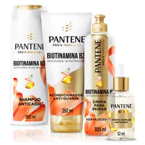 Pack Pantene Biotinamina B3 Shampoo Anticaída + Acondicionador Anti-quiebre + Crema para Peinar + Tónico