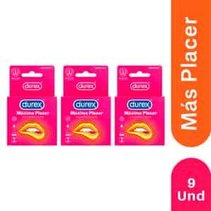 Pack 03 Preservativos Durex Máximo Placer