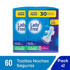 Pack 02 Toallas Higiénicas Lady Free Noches Seguras