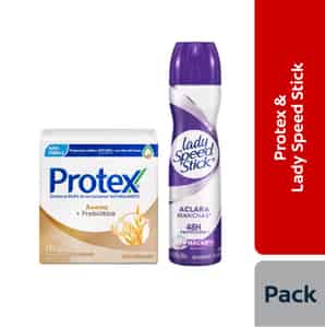 Pack Jabón Protex Avena + Desodorante Lady Speed Stick Spray Derma