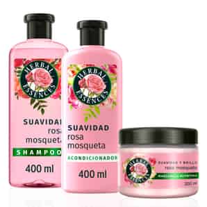 Pack Herbal Essences Rosa Mosqueta Shampoo + Acondicionador + Mascarilla