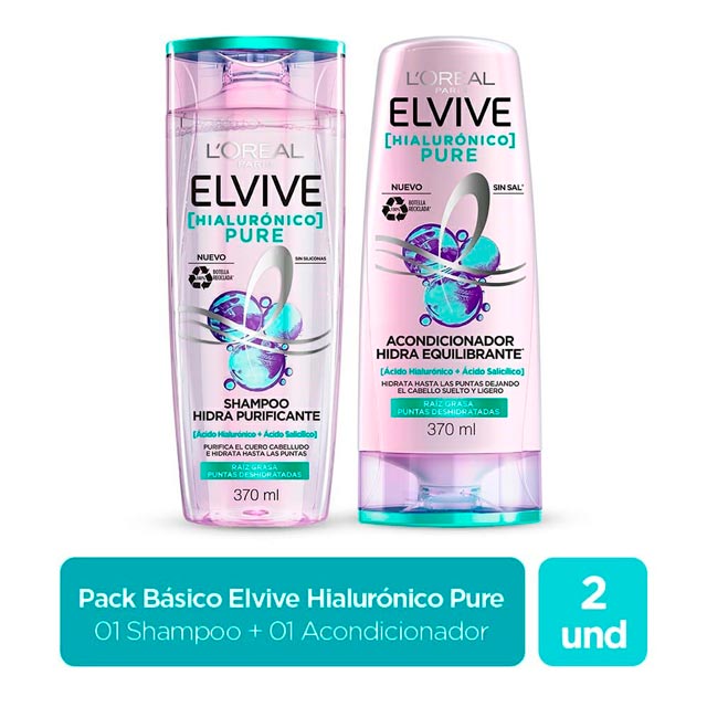 Pack Rutina Shampoo + Acondicionador Elvive Pure Mifarma
