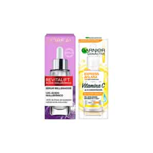 Pack Sérum Facial Ácido Hialurónico L'Oreal Paris + Anti-Manchas Garnier Skin Active