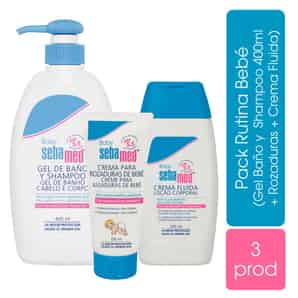 Pack Gel&Shampoo + Crema Fluida y Rozaduras para Bebé Sebamed 400 ML