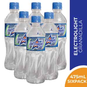 Pack 06 Bebidas con Electrolitos Electrolight Sabor Granadilla 475 ML