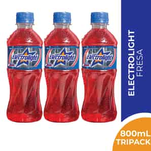 Pack 03 Bebidas con Electrolitos Electrolight Sabor Fresa 800 ML