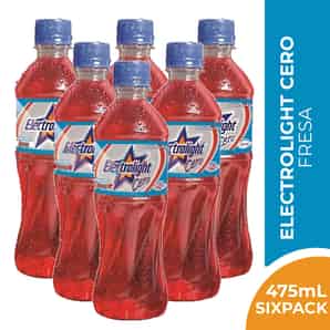 Pack 06 Bebidas con Electrolitos Electrolight Cero Fresa 475 ML