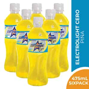 Pack 06 Bebidas con Electrolitos Electrolight Cero Piña 475 ML