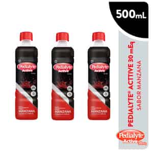 Pack 03 Pedialyte Sabor Manzana 500 ML