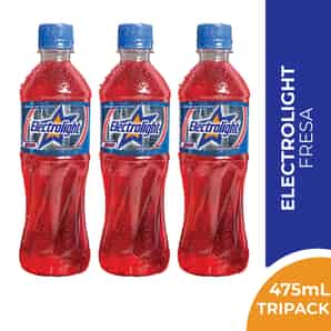 Pack 03 Bebidas con Electrolitos Electrolight Sabor Fresa 475 ML
