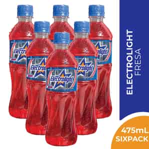 Pack 06 Bebidas con Electrolitos Electrolight Sabor Fresa 475 ML