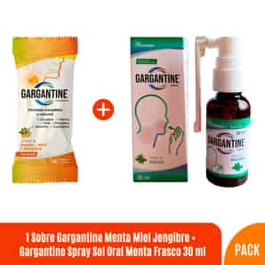 Pack Gargantine Spray + Caramelo Sabor Menta con Miel Jengribre