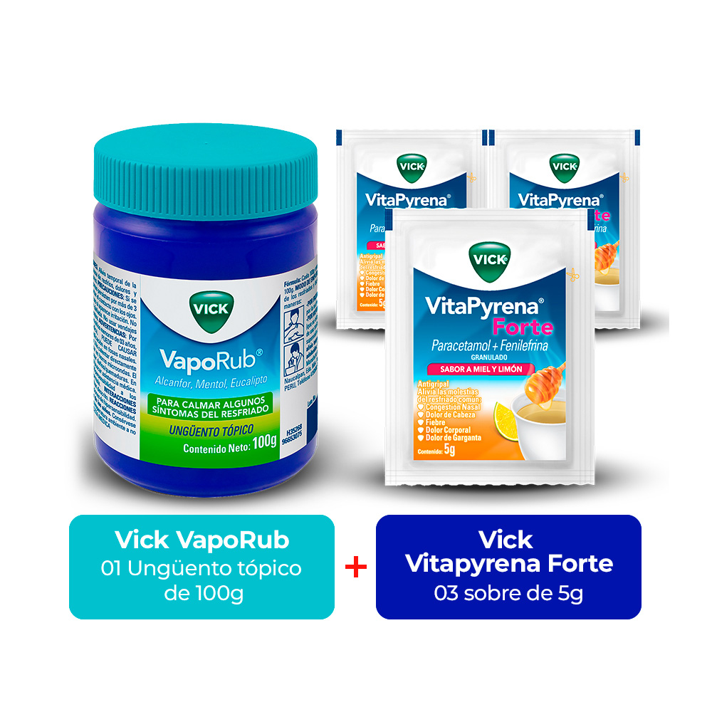 Vick Vaporub 100Gr + 3 Vick Vitapyrena Forte | Inkafarma