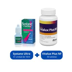 Pack 01 Systane Oftálmica + 01 Vitalux Plus NF Tabletas de Liberación Prolongada