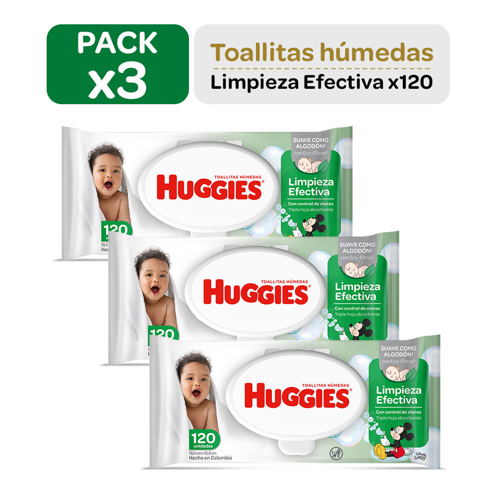 Toallitas Húmedas HUGGIES Limpieza Efectiva Paquete 192un