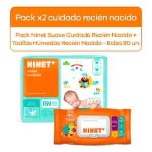 Pack Pañal Ninet Suave Cuidado Recién Nacido + Toallas Húmedas Ninet Suave Cuidado