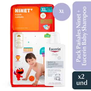 Pack Pañales Ninet Talla XL + Baño Shampoo Eucerin Baby
