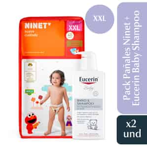 Pack Pañales Ninet Talla XXL + Baño Shampoo Eucerin Baby