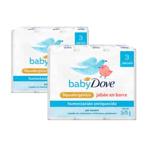 Pack 02 Jabón en Barra Dove Baby Enriquecida