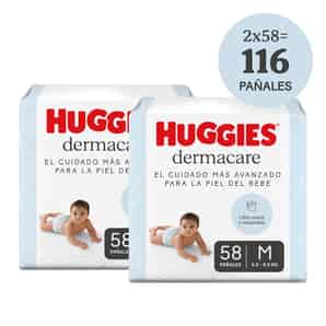 Pack Pañal Huggies Dermacare Talla M