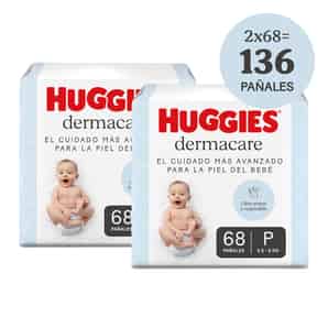 Pack Pañal Huggies Dermacare Talla P