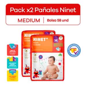 Pack Pañal Ninet Suave cuidado Talla M