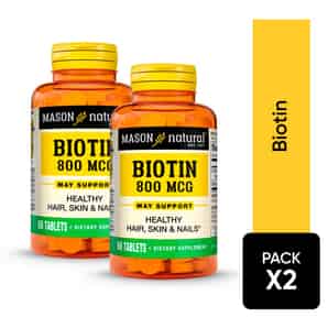 Pack 02 Biotin 800mcg Mason Natural