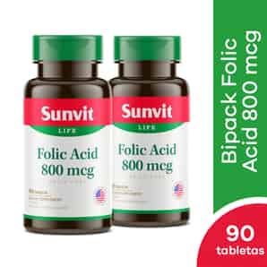 Pack Sunvit  Folic Acid 800 mcg Tableta
