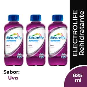 Pack 03 Electrolife Bebida con electrolitos sabor Uva