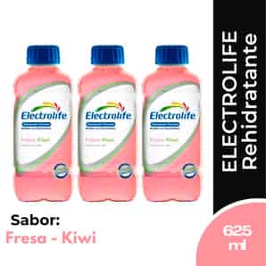 Pack 03 Electrolife Bebida con electrolitos sabor Fresa-Kiwi