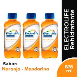Pack 03 Electrolife Bebida con electrolitos sabor Naranja-Mandarina