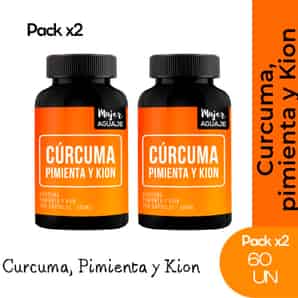 Pack 02 Mujer aguaje curcuma 500mg frasco