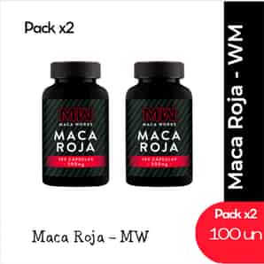 Pack 02 Maca Roja MW 500mg Cápsulas