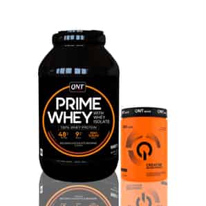 Pack Prime whey QNT Chocolate Brownie 2KG + Creatina Monohidratada QNT 300GR
