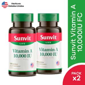 Pack 02 Sunvit Vitamin A 10000 UI Cápsula blanda
