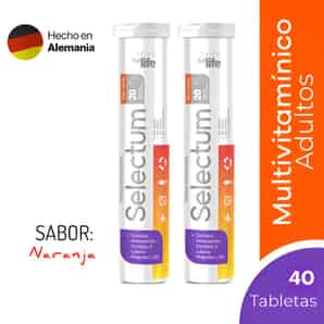 Pack 02 Selectum Tableta Efervescente Sabor Naranja