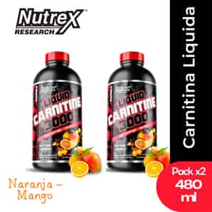 Pack x2 Liquid Carnitine 3000 Sabor naranja y mango