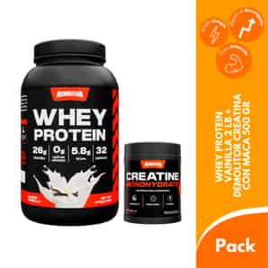 Pack Whey Protein Vainilla + Demolitor Creatina Con Maca