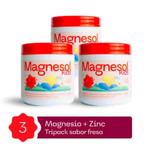 Pack 03 Magnesol Kids Polvo para Solución Oral Sabor Fresa