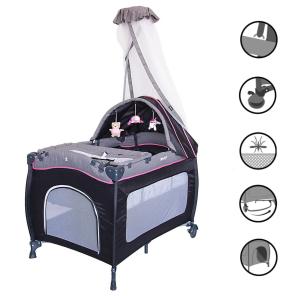 Cuna Corral Mecedora Ebaby Sally 716 Rosado