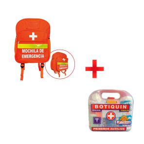 Combo Salud Mochila para Emergencia Naranja + Botiquín