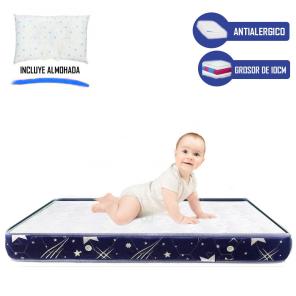 Colchón de Bebe para Cunas Pack and Play de 4" Azul