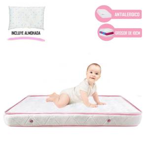 Colchón de Bebe para Cunas Pack and Play de 4" Rosado