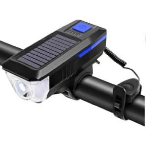 Linterna Timbre con Panel Solar para Bicicleta