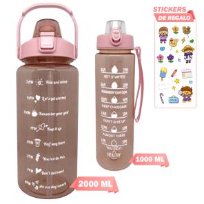 Botella De Agua Infantil 700 Ml Correa Sorbete Stickers Oso