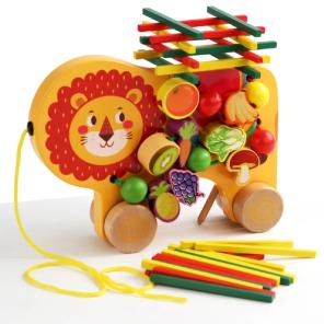 Juego Montessori León De Madera 3 En 1
