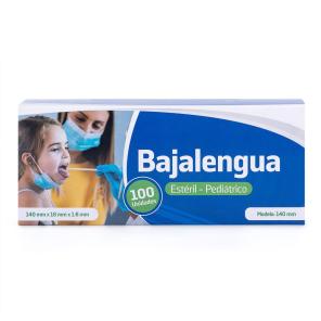 Baja Lengua de Madera Estéril Pediátrico CAJA 100 UND